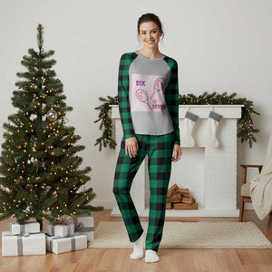 Funny Six Seven Tennis Meme Plaid Pajama Set Valentine For Women TS12 Green Plaid Print Your Wear