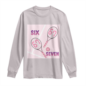 Funny Six Seven Tennis Meme Long Sleeve Shirt Valentine For Women TS12 Ice Gray Print Your Wear