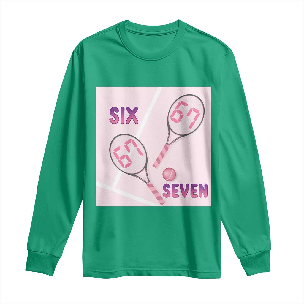 Funny Six Seven Tennis Meme Long Sleeve Shirt Valentine For Women TS12 Irish Green Print Your Wear