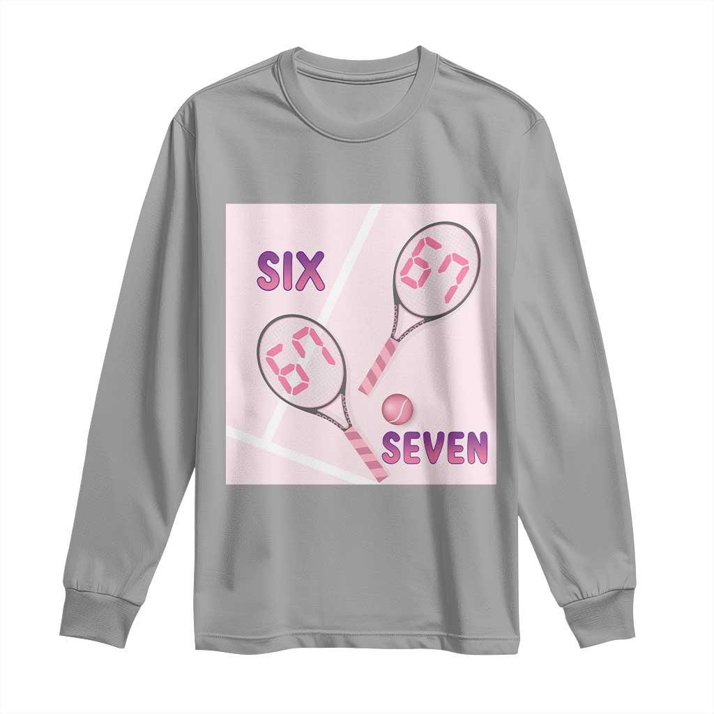Funny Six Seven Tennis Meme Long Sleeve Shirt Valentine For Women TS12 Sport Gray Print Your Wear