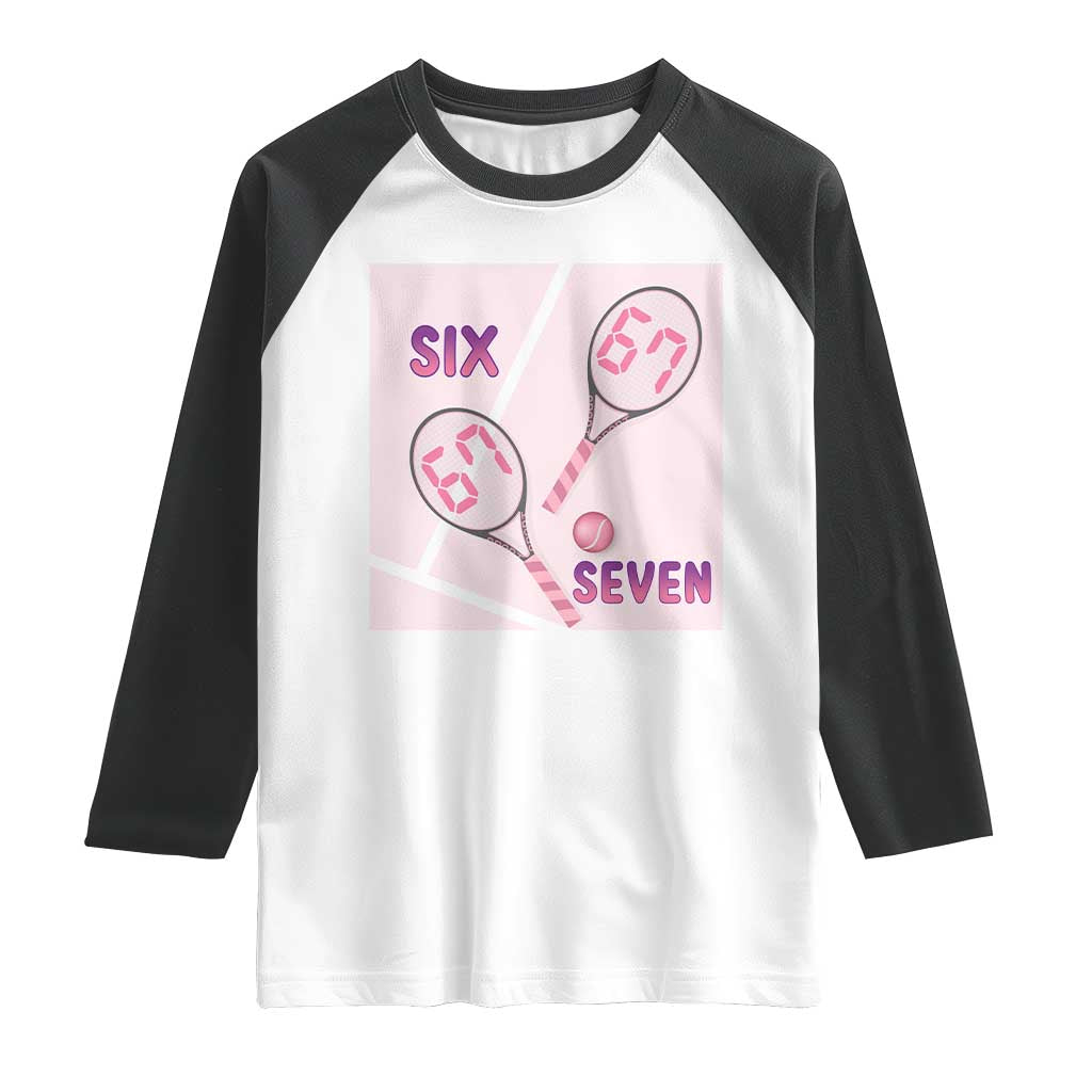 Funny Six Seven Tennis Meme Raglan Shirt Valentine For Women TS12 White Black Print Your Wear