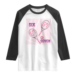 Funny Six Seven Tennis Meme Raglan Shirt Valentine For Women TS12 White Black Print Your Wear