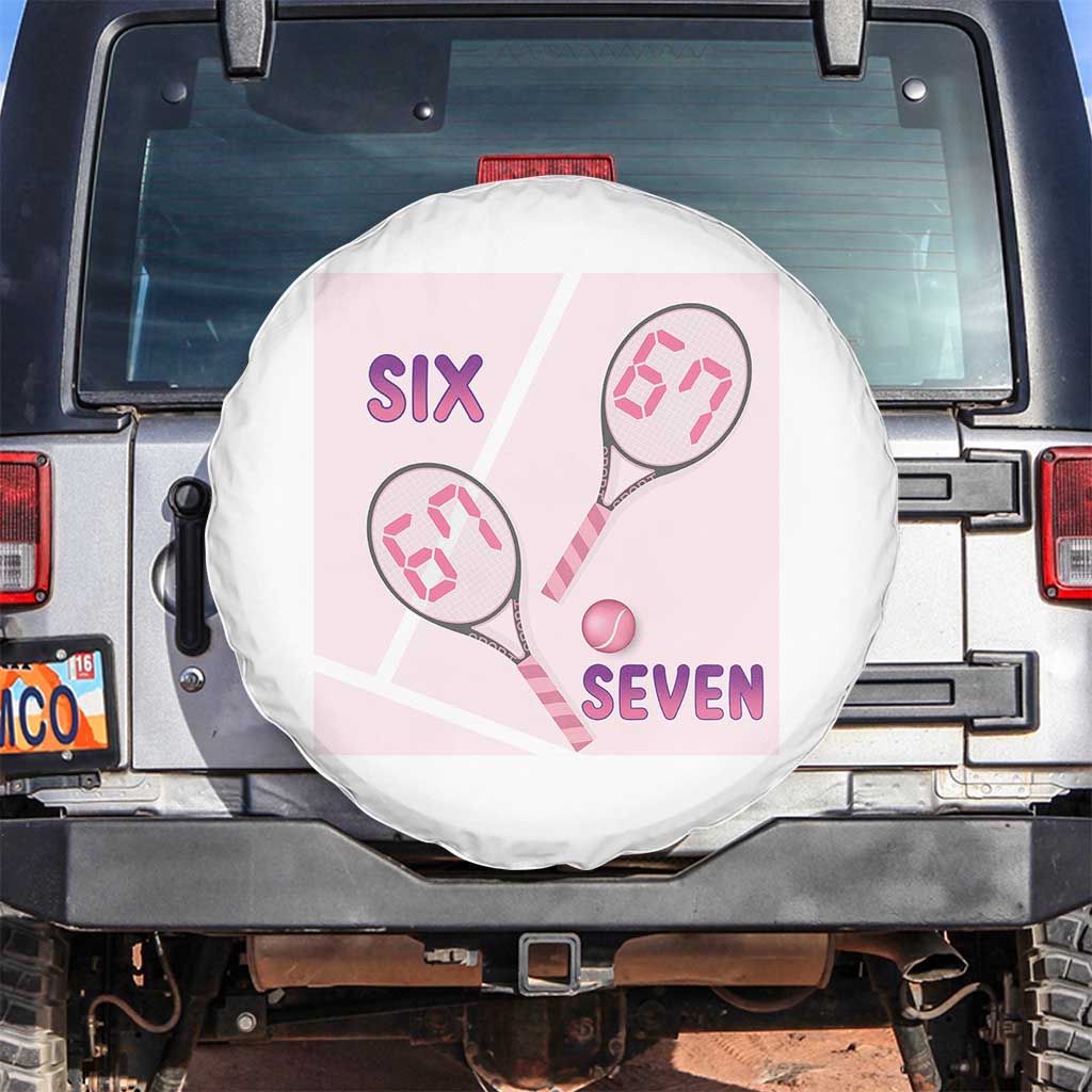 Funny Six Seven Tennis Meme Spare Tire Cover Valentine For Women TS12 No hole White Print Your Wear