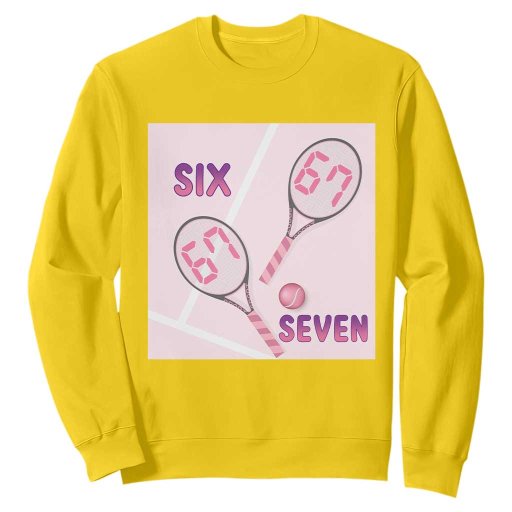 Funny Six Seven Tennis Meme Sweatshirt Valentine For Women TS12 Daisy Print Your Wear