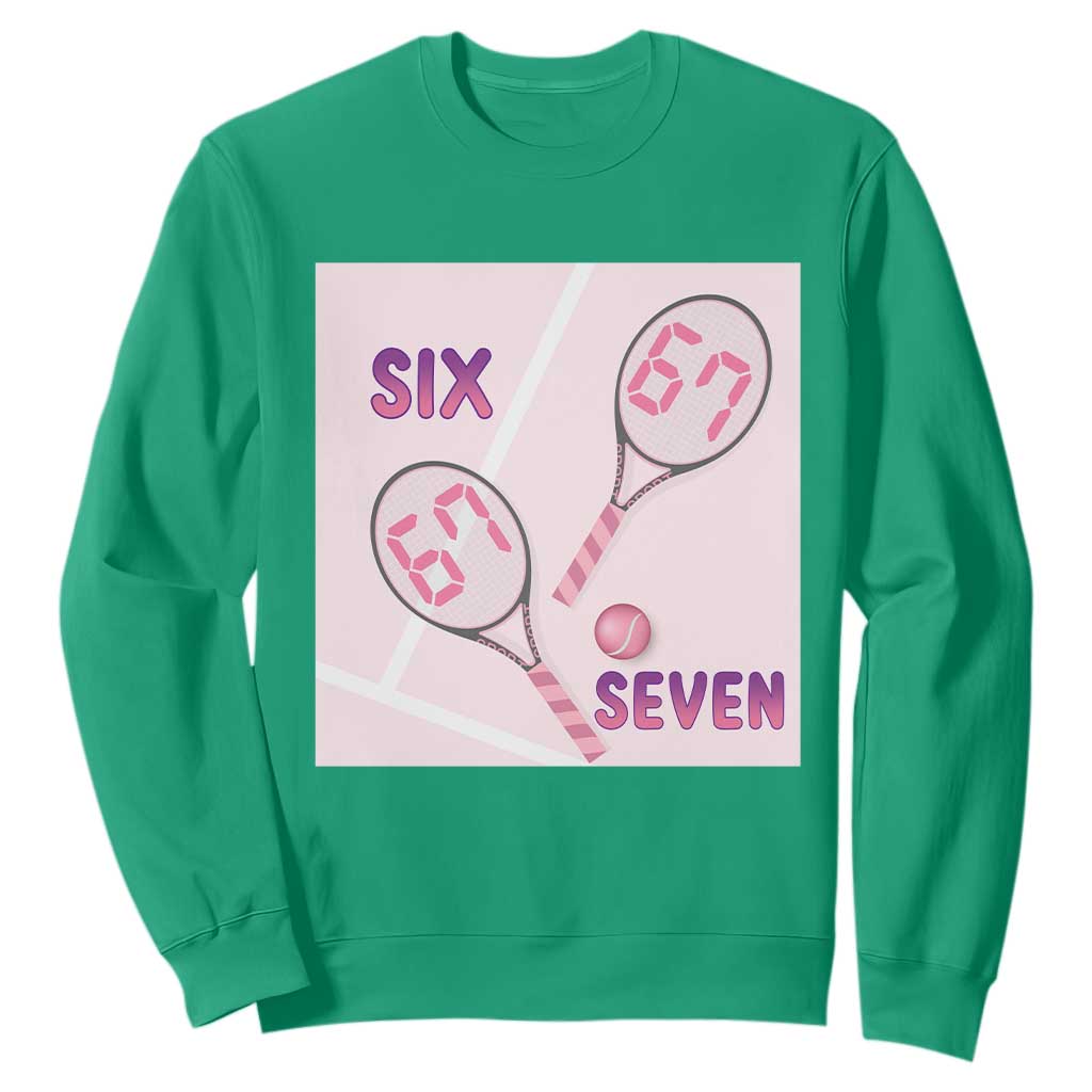 Funny Six Seven Tennis Meme Sweatshirt Valentine For Women TS12 Irish Green Print Your Wear