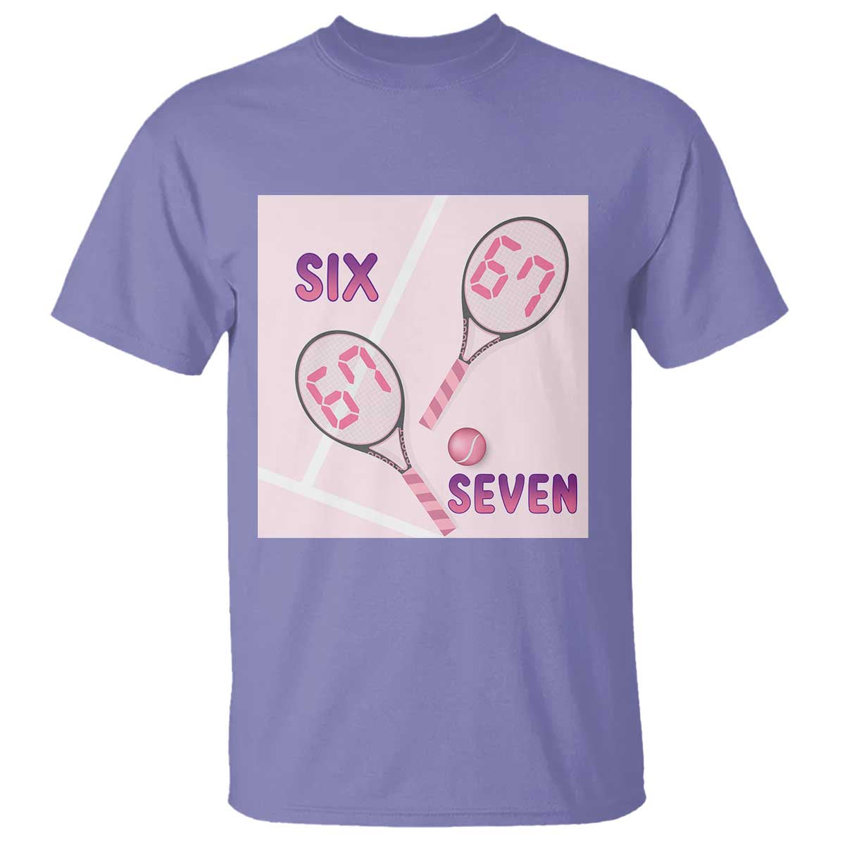 Funny Six Seven Tennis Meme T Shirt Valentine For Women TS12 Violet Print Your Wear