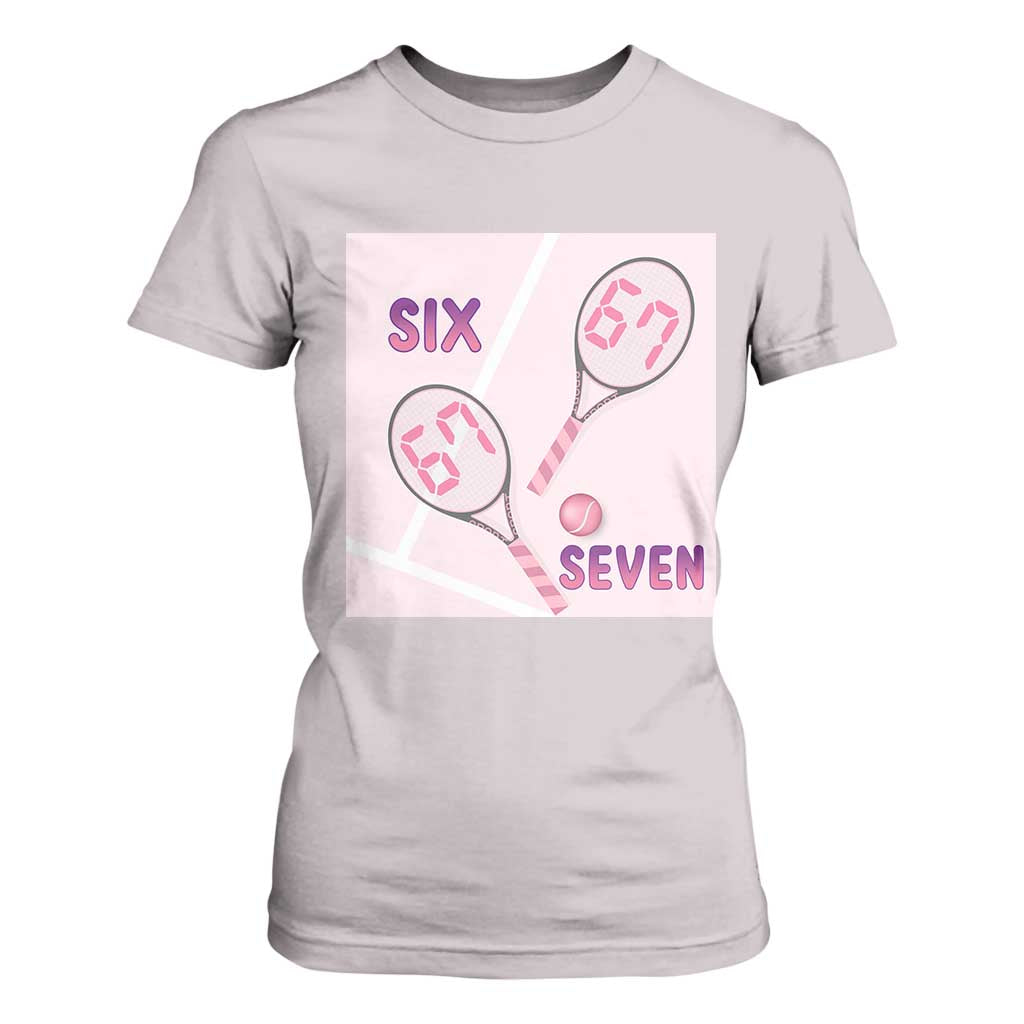 Funny Six Seven Tennis Meme T Shirt For Women Valentine For Women TS12 Ice Gray Print Your Wear