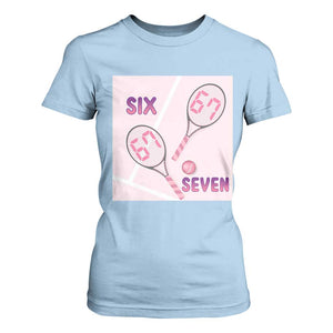 Funny Six Seven Tennis Meme T Shirt For Women Valentine For Women TS12 Light Blue Print Your Wear