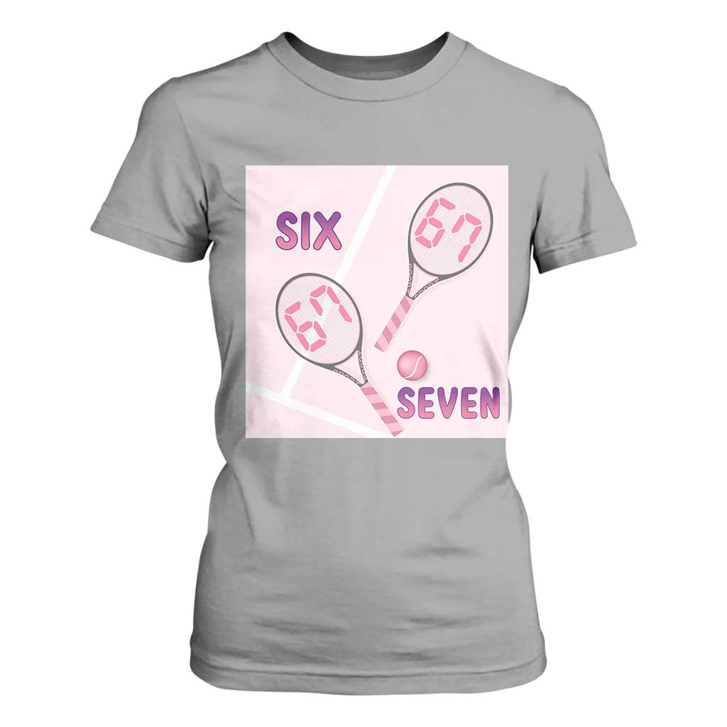 Funny Six Seven Tennis Meme T Shirt For Women Valentine For Women TS12 Sport Gray Print Your Wear