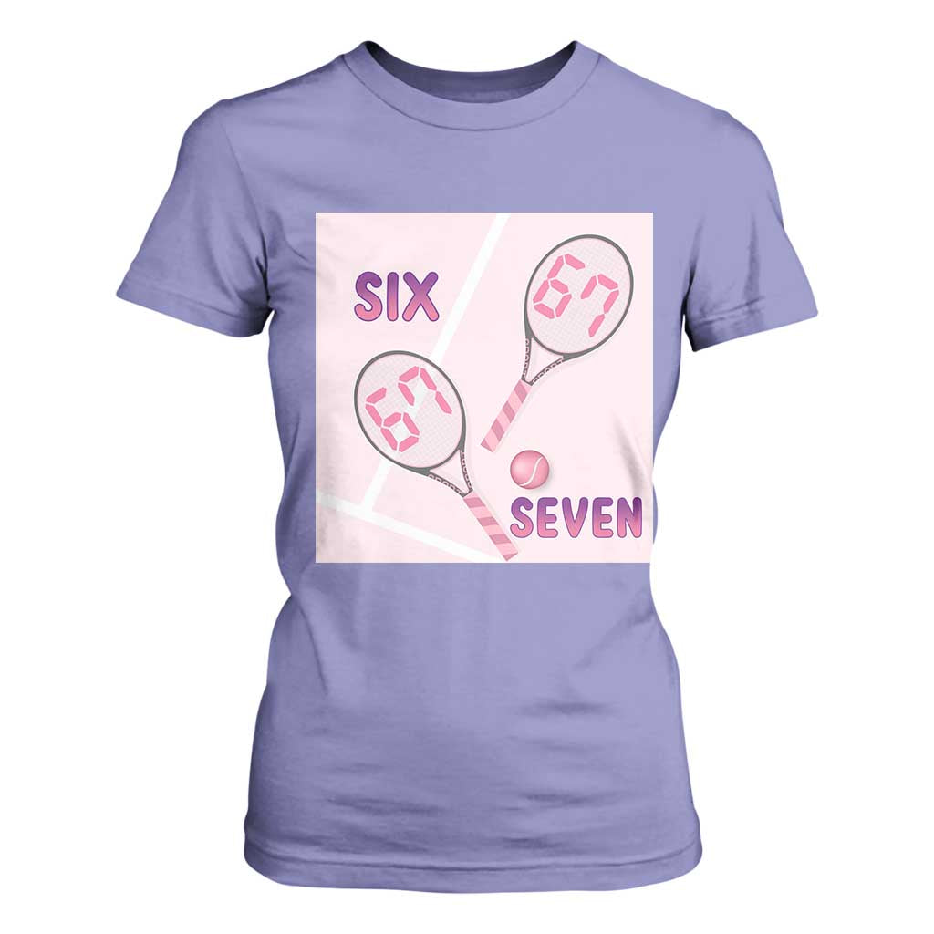 Funny Six Seven Tennis Meme T Shirt For Women Valentine For Women TS12 Violet Print Your Wear
