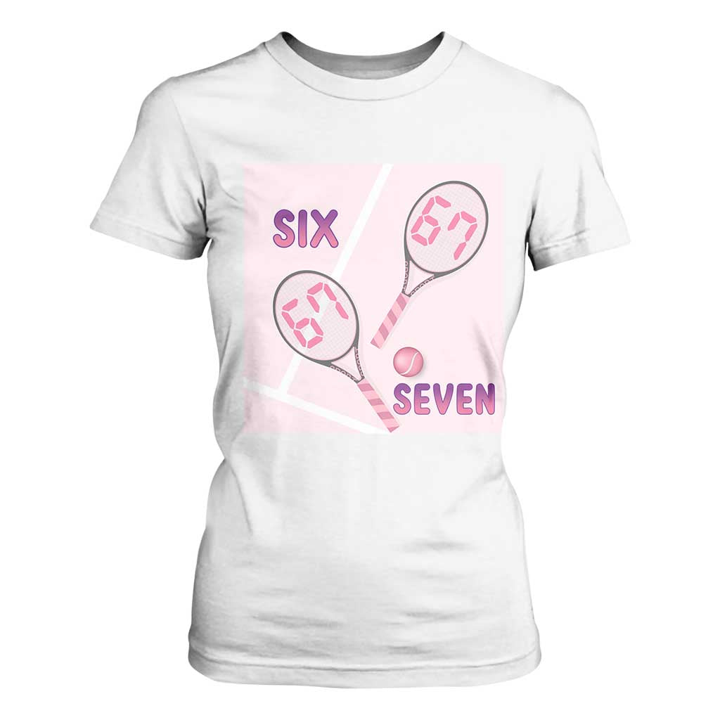 Funny Six Seven Tennis Meme T Shirt For Women Valentine For Women TS12 White Print Your Wear