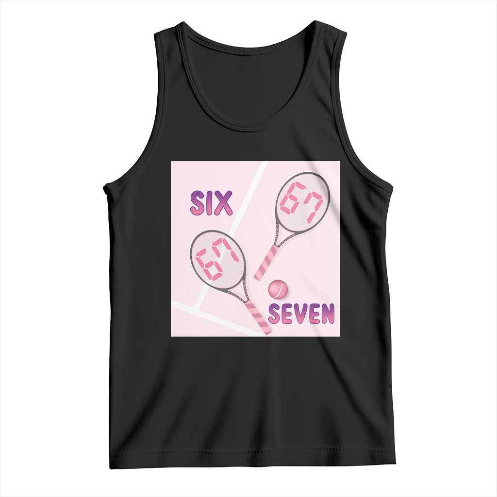 Funny Six Seven Tennis Meme Tank Top Valentine For Women TS12 Black Print Your Wear