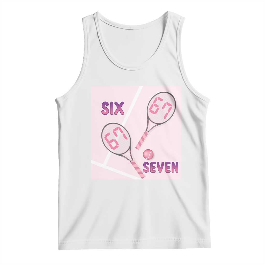 Funny Six Seven Tennis Meme Tank Top Valentine For Women TS12 White Print Your Wear