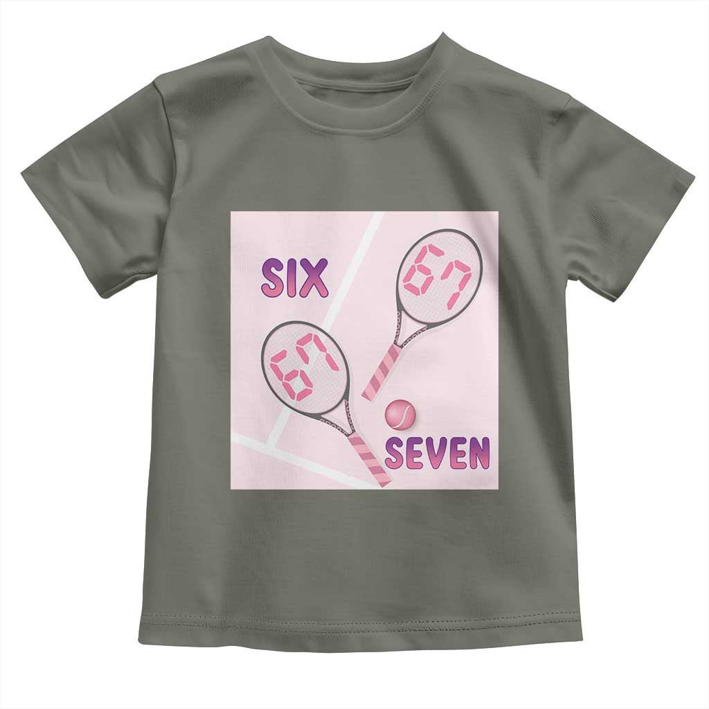 Funny Six Seven Tennis Meme Toddler T Shirt Valentine For Women TS12 Military Green Print Your Wear