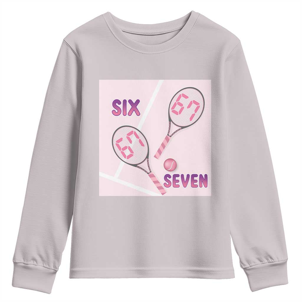 Funny Six Seven Tennis Meme Youth Sweatshirt Valentine For Women TS12 Ice Gray Print Your Wear