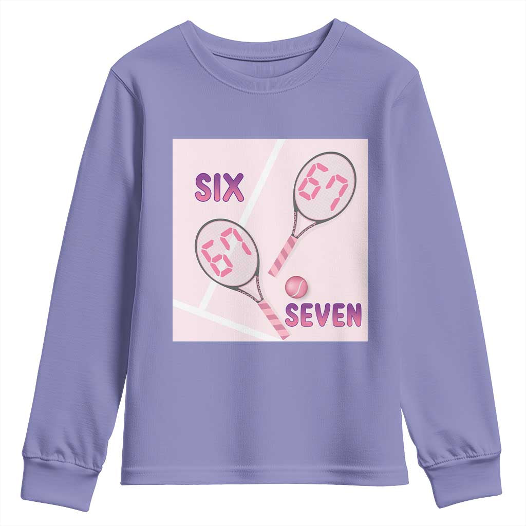 Funny Six Seven Tennis Meme Youth Sweatshirt Valentine For Women TS12 Violet Print Your Wear