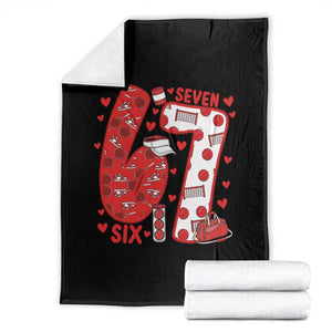 Six Seven Tennis Meme Throw Blanket Funny Gen Alpha Valentine TS12 Black Print Your Wear