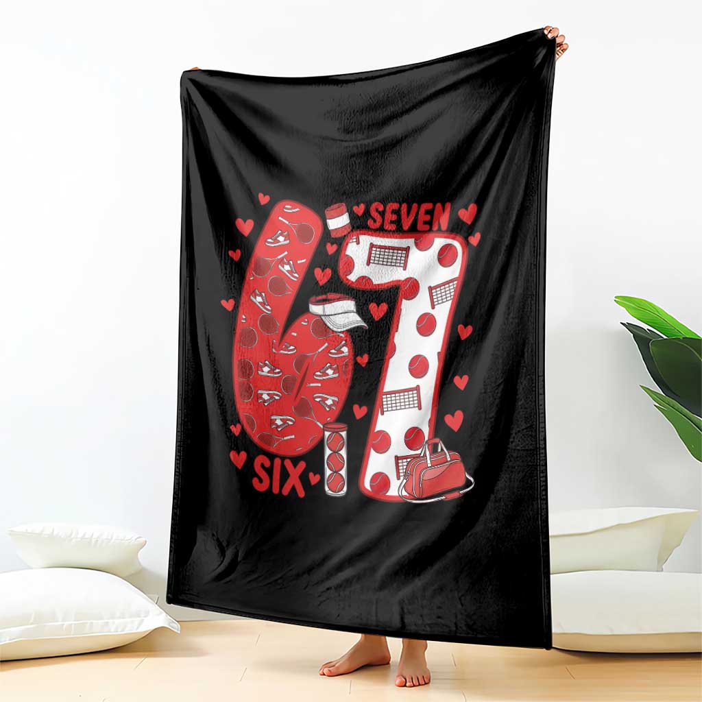 Six Seven Tennis Meme Throw Blanket Funny Gen Alpha Valentine TS12 Print Your Wear