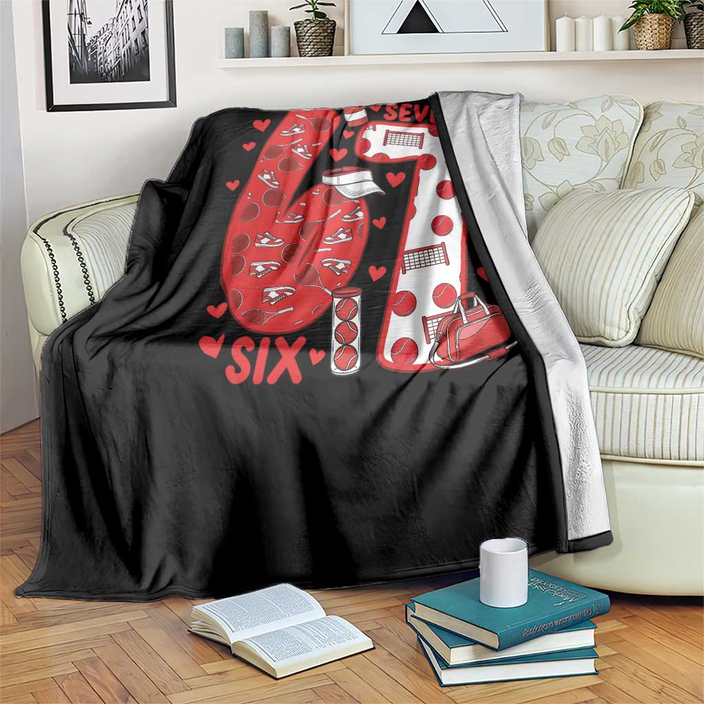 Six Seven Tennis Meme Throw Blanket Funny Gen Alpha Valentine TS12 Print Your Wear