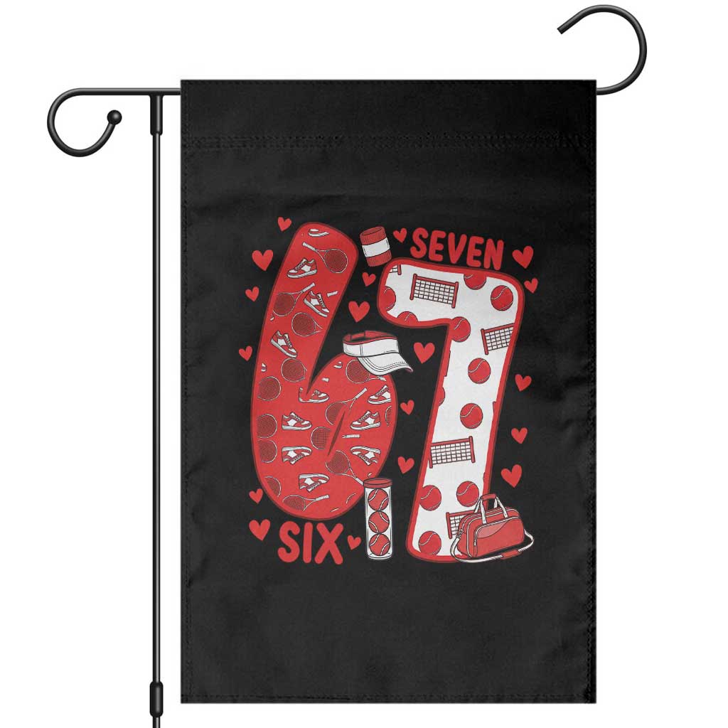 Six Seven Tennis Meme Garden Flag Funny Gen Alpha Valentine TS12 Black Print Your Wear