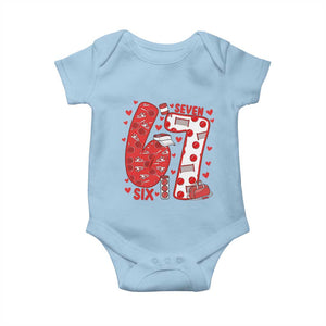 Six Seven Tennis Meme Baby Onesie Funny Gen Alpha Valentine TS12 Light Blue Print Your Wear