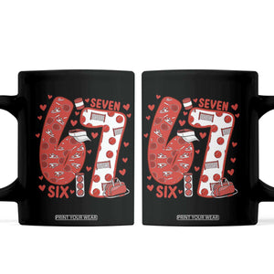 Six Seven Tennis Meme Coffee Mug Funny Gen Alpha Valentine TS12 Black Print Your Wear