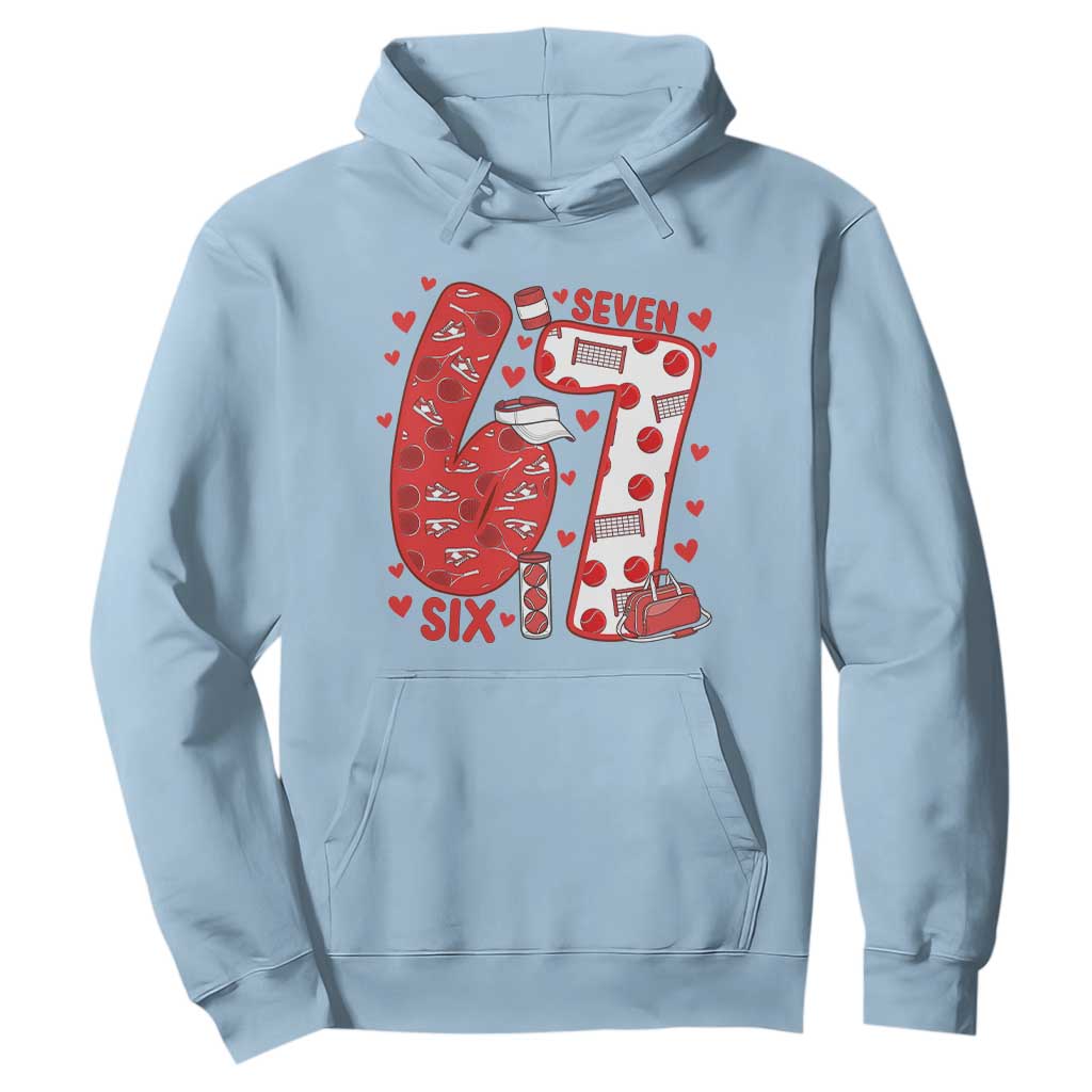 Six Seven Tennis Meme Hoodie Funny Gen Alpha Valentine TS12 Light Blue Print Your Wear