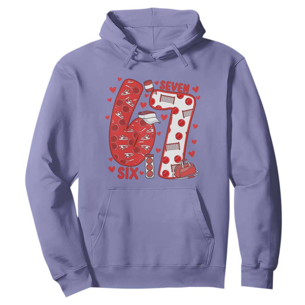 Six Seven Tennis Meme Hoodie Funny Gen Alpha Valentine TS12 Violet Print Your Wear