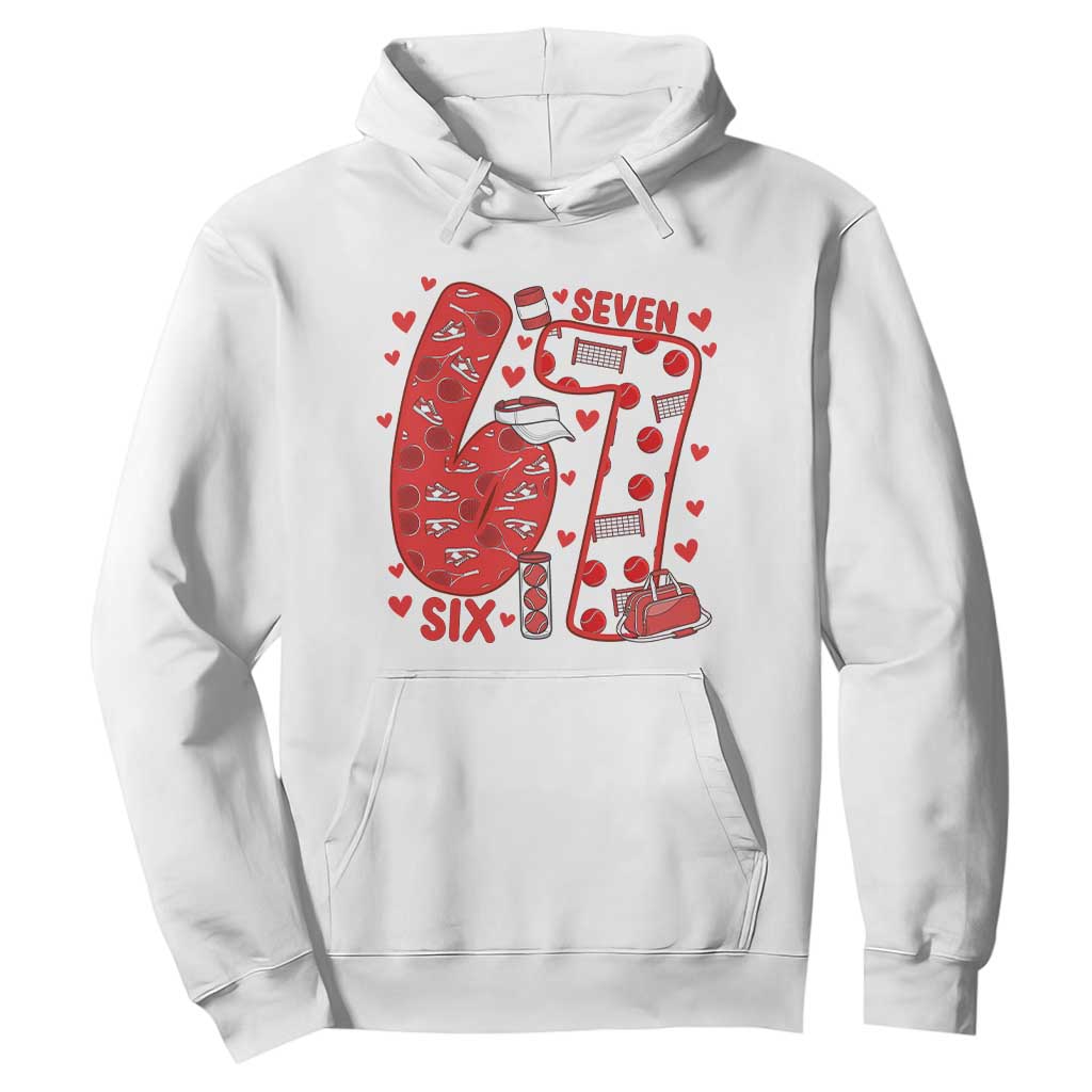 Six Seven Tennis Meme Hoodie Funny Gen Alpha Valentine TS12 White Print Your Wear