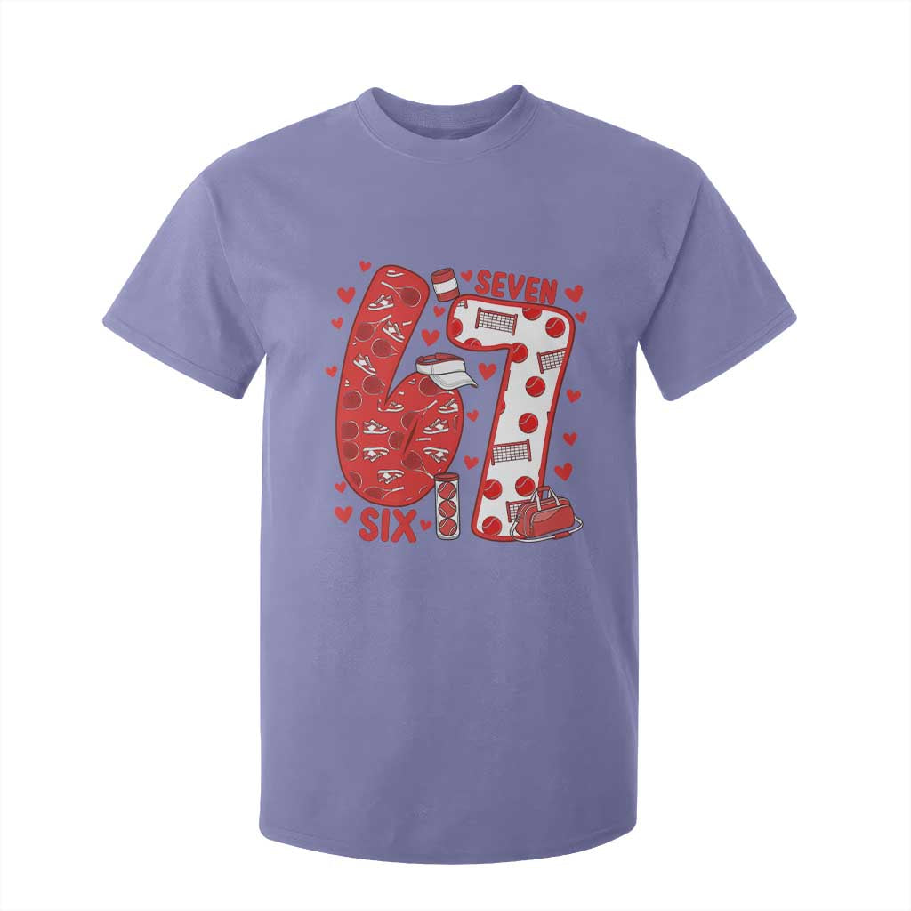 Six Seven Tennis Meme T Shirt For Kid Funny Gen Alpha Valentine TS12 Violet Print Your Wear