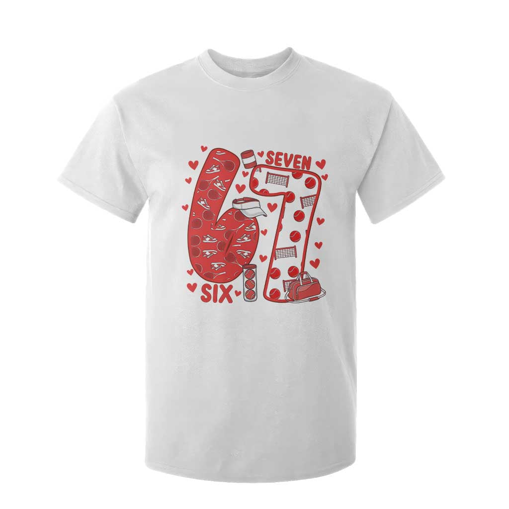 Six Seven Tennis Meme T Shirt For Kid Funny Gen Alpha Valentine TS12 White Print Your Wear