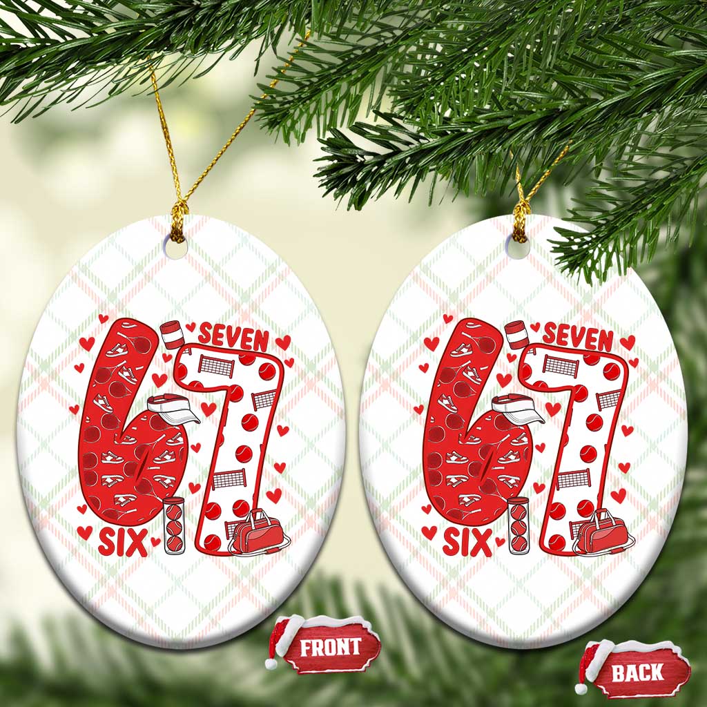 Six Seven Tennis Meme Ceramic Ornament Funny Gen Alpha Valentine TS12 Print Your Wear