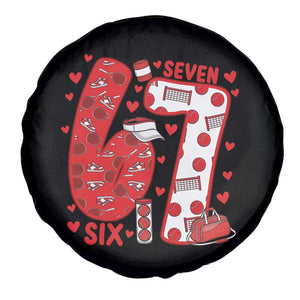 Six Seven Tennis Meme Spare Tire Cover Funny Gen Alpha Valentine TS12 Print Your Wear