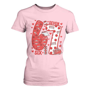 Six Seven Tennis Meme T Shirt For Women Funny Gen Alpha Valentine TS12 Light Pink Print Your Wear