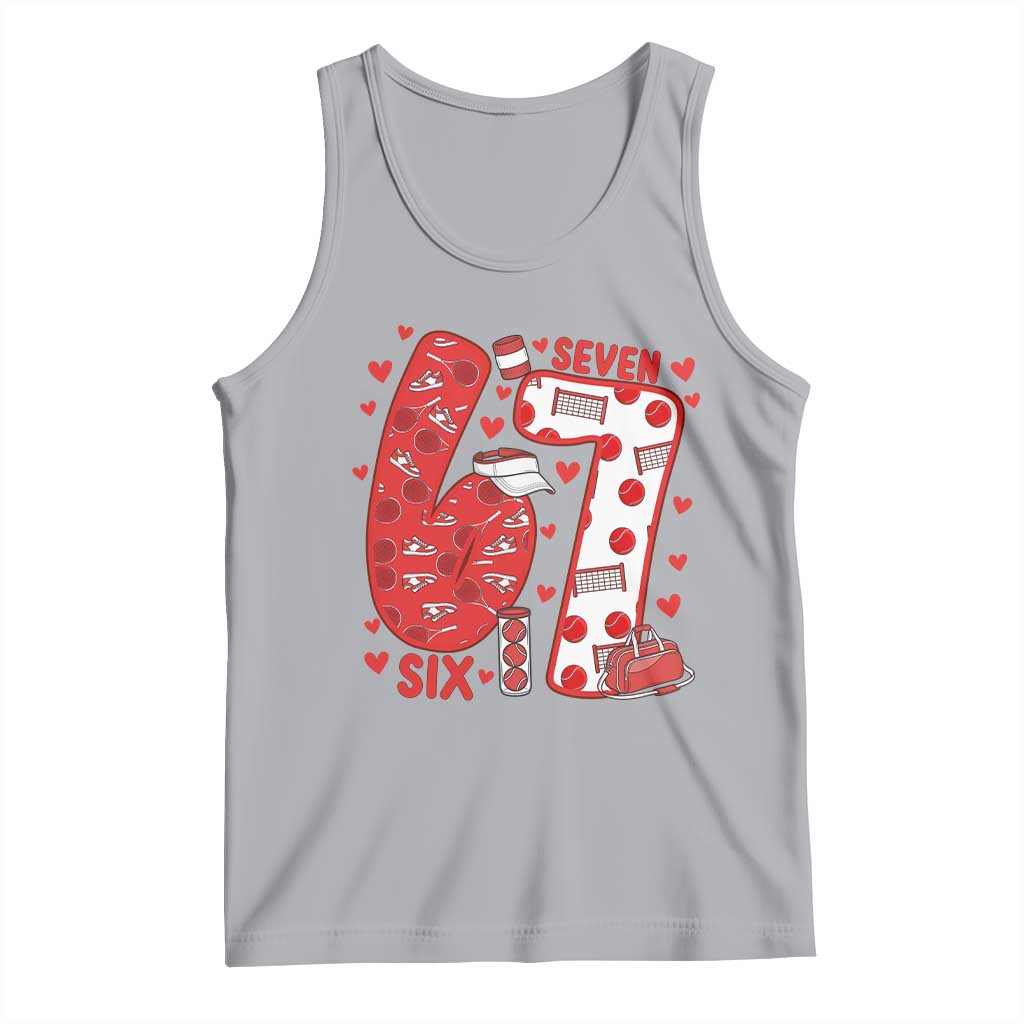 Six Seven Tennis Meme Tank Top Funny Gen Alpha Valentine TS12 Athletic Heather Print Your Wear