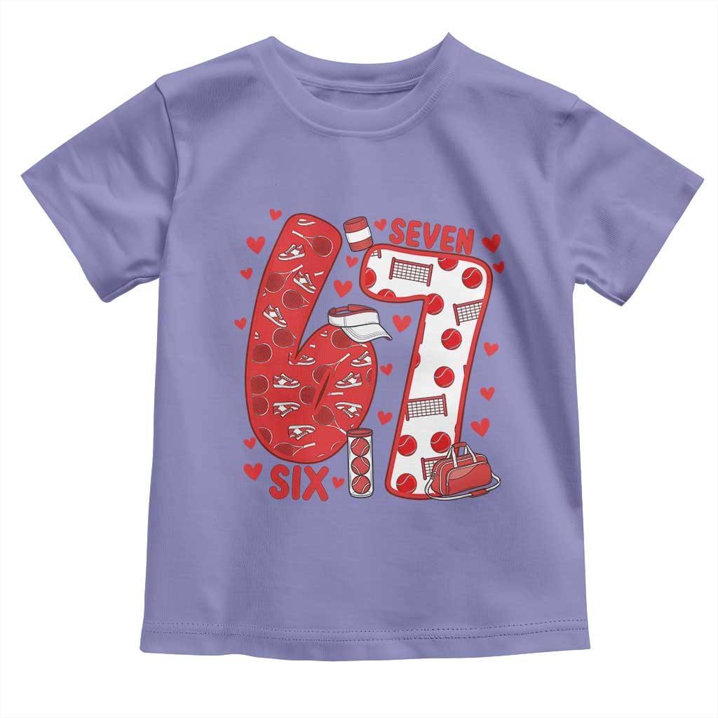 Six Seven Tennis Meme Toddler T Shirt Funny Gen Alpha Valentine TS12 Violet Print Your Wear