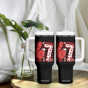 Six Seven Tennis Meme Tumbler With Handle Funny Gen Alpha Valentine TS12 Print Your Wear