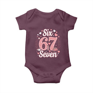 Funny Six Seven Tennis Meme Baby Onesie Gen Z Valentine TS12 Maroon Print Your Wear