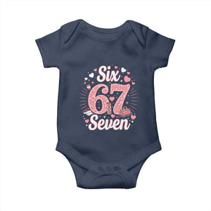Funny Six Seven Tennis Meme Baby Onesie Gen Z Valentine TS12 Navy Print Your Wear