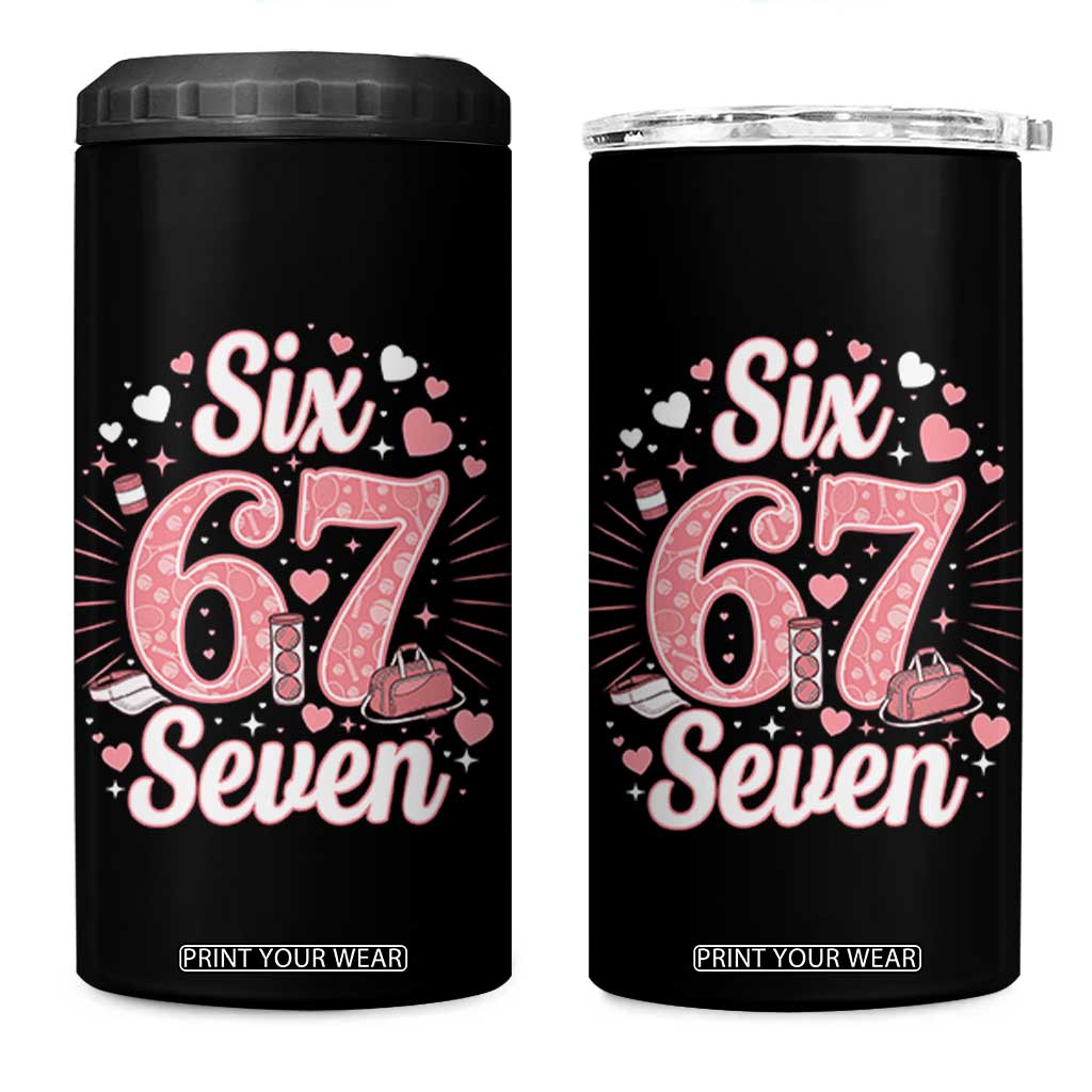 Funny Six Seven Tennis Meme 4 in 1 Can Cooler Tumbler Gen Z Valentine TS12 One Size: 16 oz Black Print Your Wear