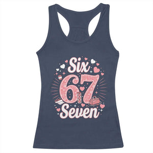 Funny Six Seven Tennis Meme Racerback Tank Top Gen Z Valentine TS12 Navy Print Your Wear