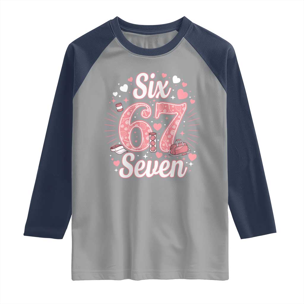 Funny Six Seven Tennis Meme Raglan Shirt Gen Z Valentine TS12 Sport Gray Navy Print Your Wear