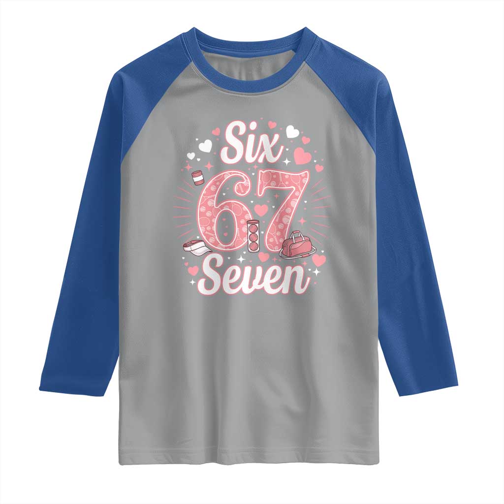 Funny Six Seven Tennis Meme Raglan Shirt Gen Z Valentine TS12 Sport Gray Royal Print Your Wear