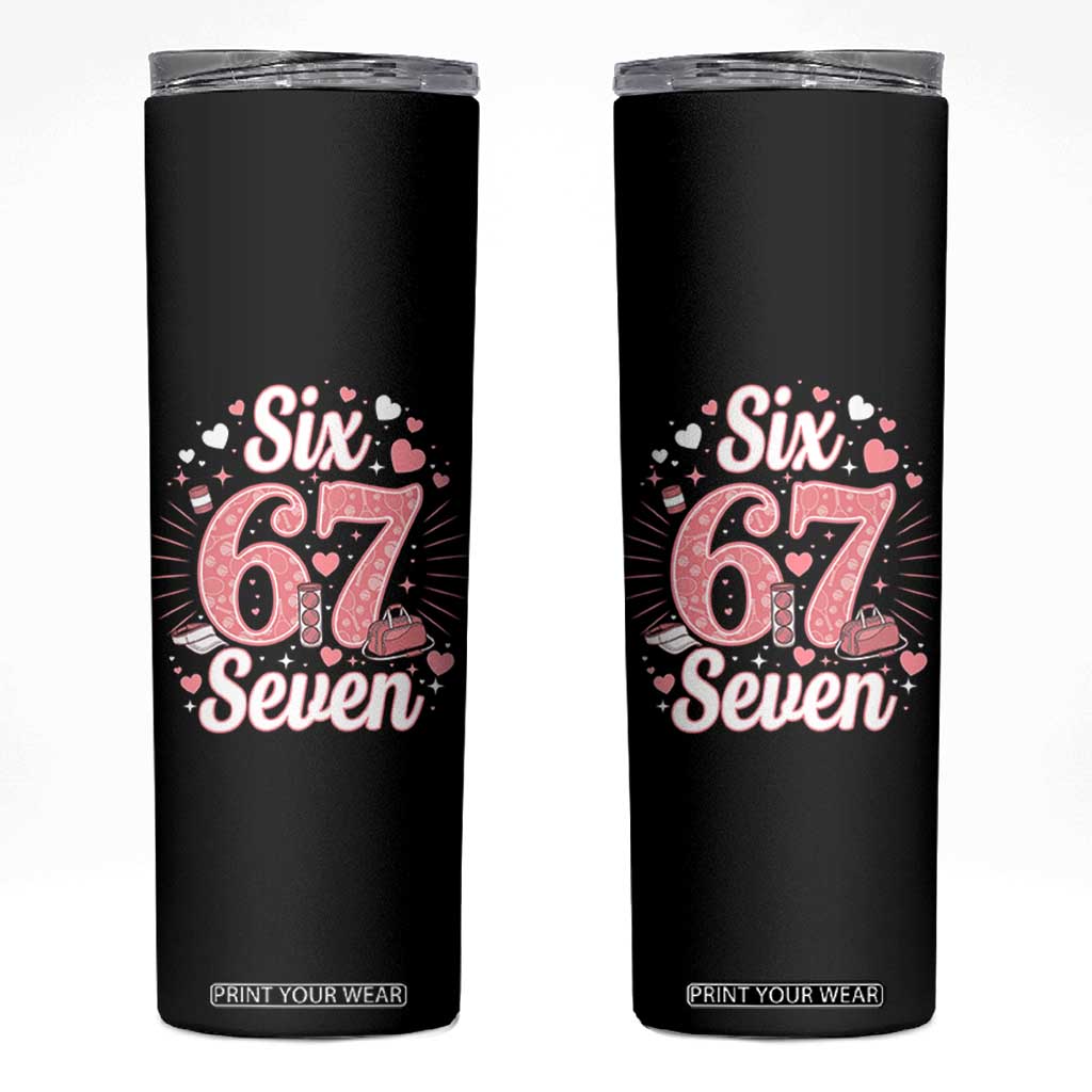 Funny Six Seven Tennis Meme Skinny Tumbler Gen Z Valentine TS12 Black Print Your Wear