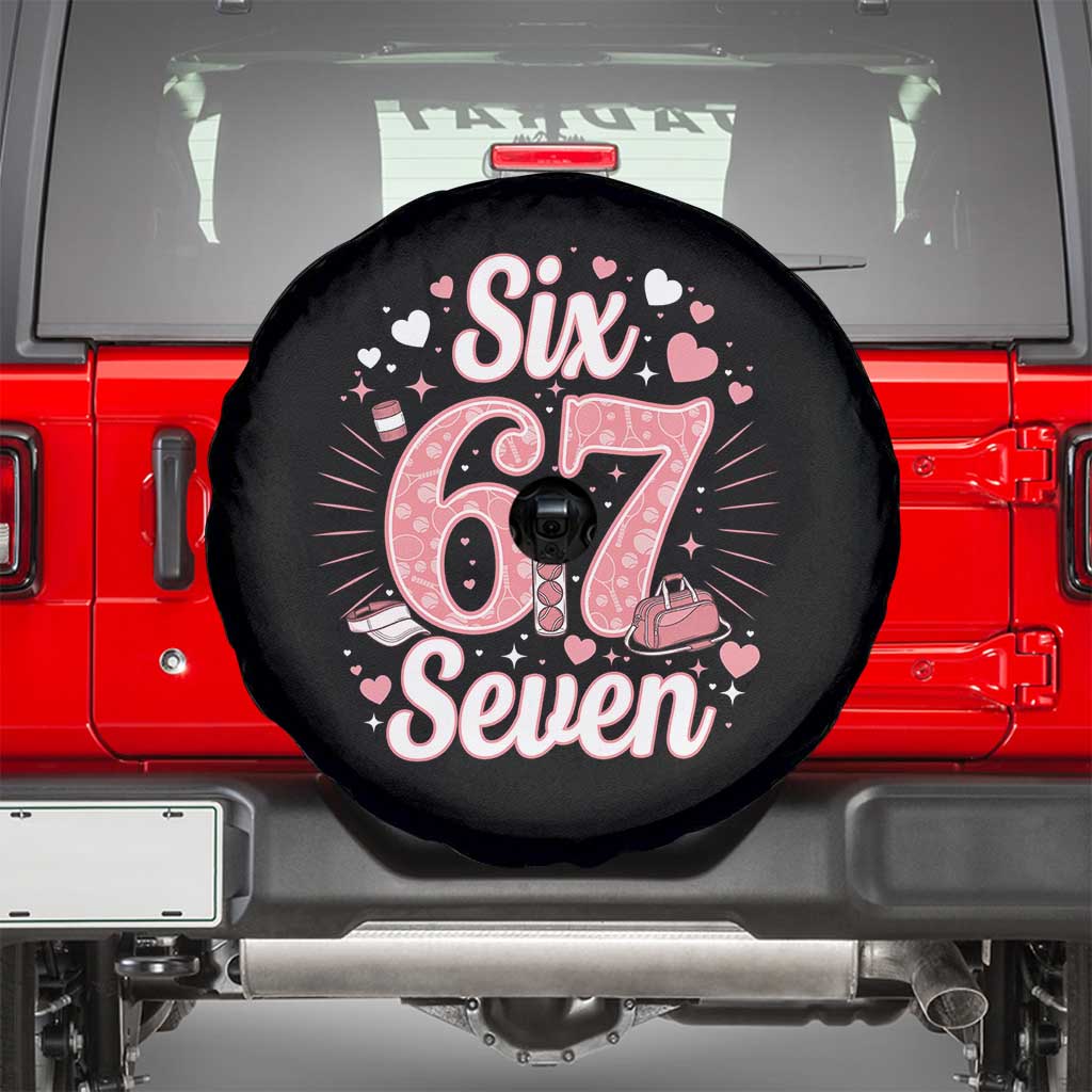 Funny Six Seven Tennis Meme Spare Tire Cover Gen Z Valentine TS12 Black Print Your Wear