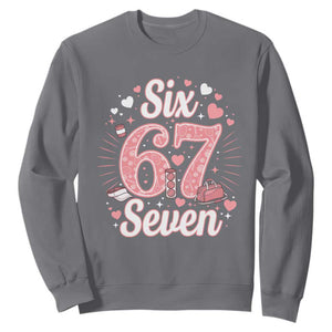 Funny Six Seven Tennis Meme Sweatshirt Gen Z Valentine TS12 Charcoal Print Your Wear