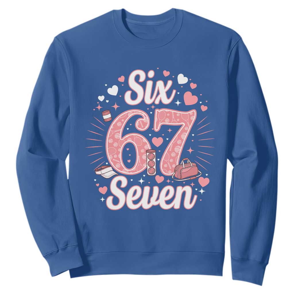 Funny Six Seven Tennis Meme Sweatshirt Gen Z Valentine TS12 Royal Blue Print Your Wear