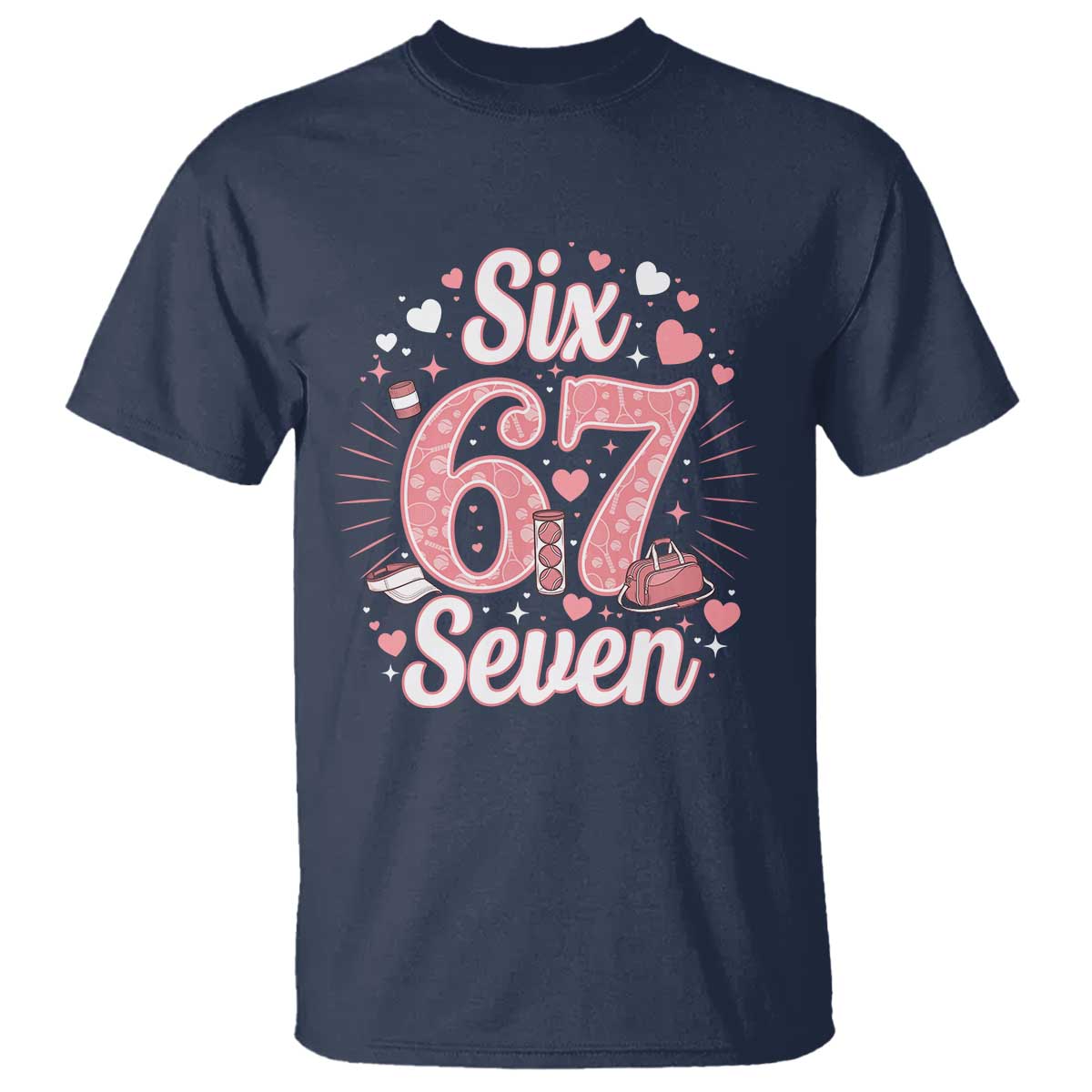 Funny Six Seven Tennis Meme T Shirt Gen Z Valentine TS12 Navy Print Your Wear