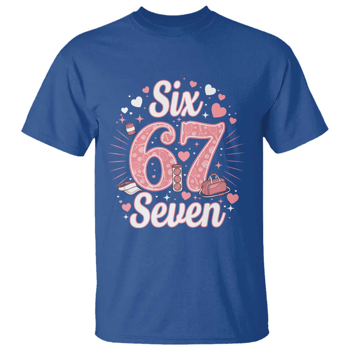 Funny Six Seven Tennis Meme T Shirt Gen Z Valentine TS12 Royal Blue Print Your Wear