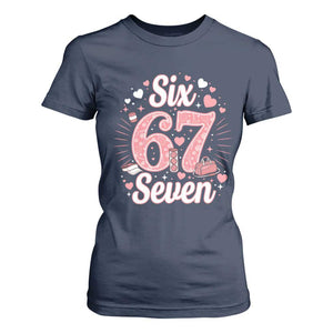 Funny Six Seven Tennis Meme T Shirt For Women Gen Z Valentine TS12 Navy Print Your Wear
